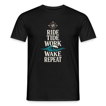 Seamanship Gift for Deckhand Ocean Work - Men's T-Shirt - black - Front - AI Model Male 178 light (178cm)
