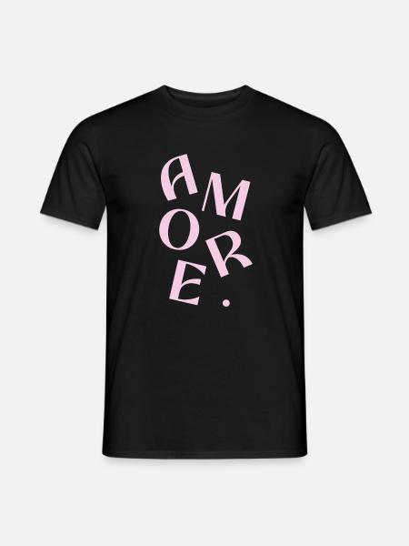 Amore Pink Typography Fragment - Men's T-Shirt - black