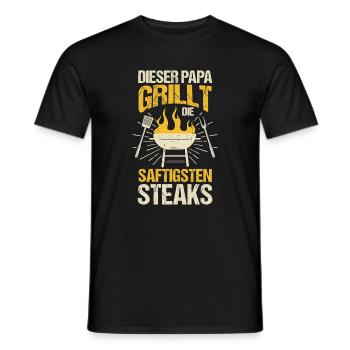 Grillen Vater Vatertag Papa - Männer T-Shirt - Schwarz - Vorne - AI Model Male 178 light (178cm)
