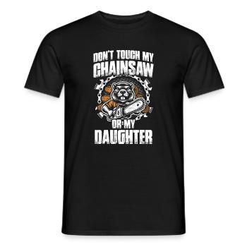 Ne touche pas à ma scie à chaîne qui fabrique des bûcherons - T-shirt homme - noir - Devant - AI Model Male 178 light (178cm)
