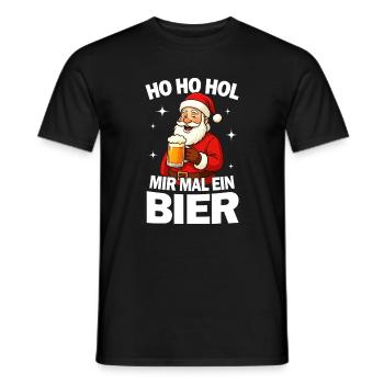 Ho Ho Bier – Santa Feier Motiv - Männer T-Shirt - Schwarz - Vorne - AI Model Male 178 light (178cm)
