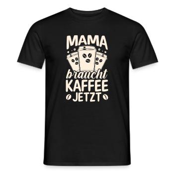 Kaffee Kaffeeliebhaber Mutter Mama - Männer T-Shirt - Schwarz - Vorne - AI Model Male 178 light (178cm)