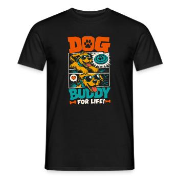 Dog Buddy For Life Drôle Dog Lover - T-shirt homme - noir - Devant - AI Model Male 178 light (178cm)