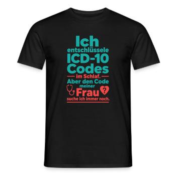Ich Entschlüssele ICD-10 Codes Im Schlaf - Männer T-Shirt - Schwarz - Vorne - AI Model Male 178 light (178cm)
