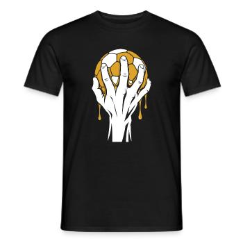 Handball Hand Illustration – Gold & Schwarz - Männer T-Shirt - Schwarz - Vorne - AI Model Male 178 light (178cm)
