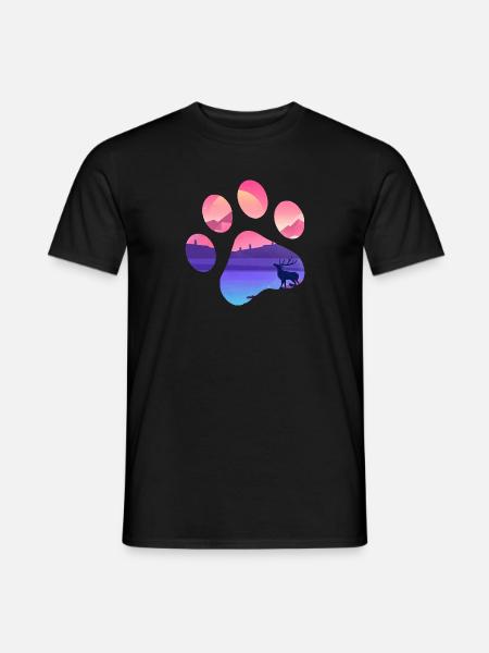 Paw elk - Men's T-Shirt - black