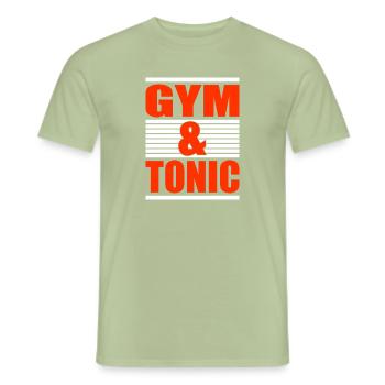GYM & TONIC - T-shirt homme - vert sauge - Devant - AI Model Male 178 light (178cm)