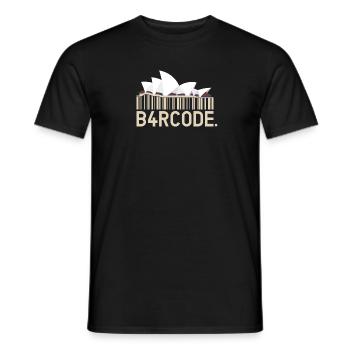 B4RCODE. Sydney - Men's T-Shirt - black - Front - AI Model Male 178 light (178cm)