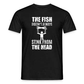 Le poisson pue - T-shirt homme - noir - Devant - AI Model Male 178 light (178cm)