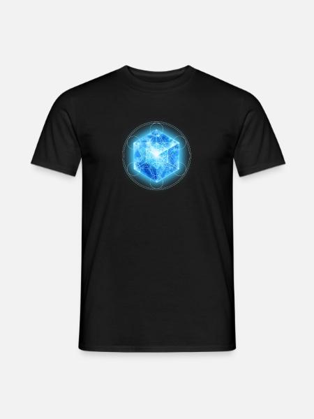 Metatrons Würfel mit Tesseract, 4D Hypercube, - Männer T-Shirt - Schwarz