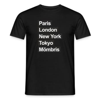 Paris Londres New York Tokyo Mömbris - Black Boxed - T-shirt homme - noir - Devant - AI Model Male 178 light (178cm)