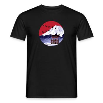 Japan japanische Kunst Fuji Streetwear - Männer T-Shirt - Schwarz - Vorne - AI Model Male 178 light (178cm)