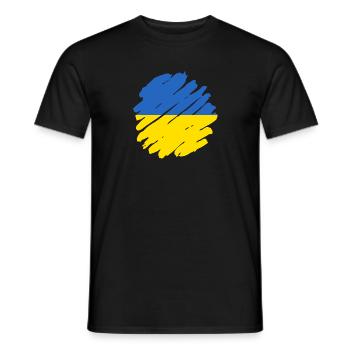 Drapeau de l’Ukraine Vintage Drapeau ukrainien d’occasion Look - T-shirt homme - noir - Devant - AI Model Male 178 light (178cm)