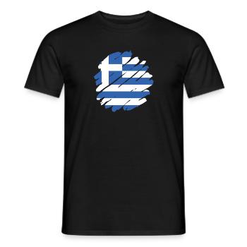 Grèce Drapeau Hellas Athènes Drapeau grec - T-shirt homme - noir - Devant - AI Model Male 178 light (178cm)