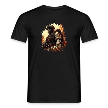 Heroes in uniform - firefighter - always ready - Men's T-Shirt - black - Front - AI Model Male 178 light (178cm)