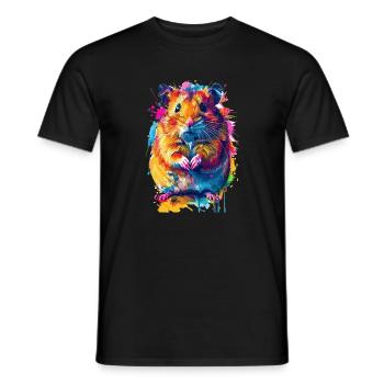 Niedlicher Hamster Regenbogenfarben - Männer T-Shirt - Schwarz - Vorne - AI Model Male 178 light (178cm)