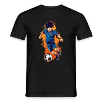 Joueur de football - Chemise d’anime - T-shirt homme - noir - Devant - AI Model Male 178 light (178cm)