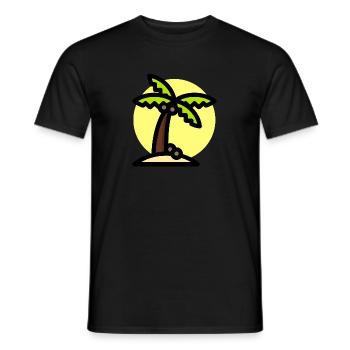 L’été aime le design avec palmier, sable et soleil - T-shirt homme - noir - Devant - AI Model Male 178 light (178cm)