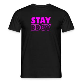 Stay Edge Purple - Männer T-Shirt - Schwarz - Vorne - AI Model Male 178 light (178cm)