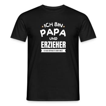 Ich bin Papa und Erzieher Lustig Vater Geschenk - Männer T-Shirt - Schwarz - Vorne - AI Model Male 178 light (178cm)
