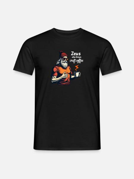 Zeus also brews craft coffee! - Men's T-Shirt - black