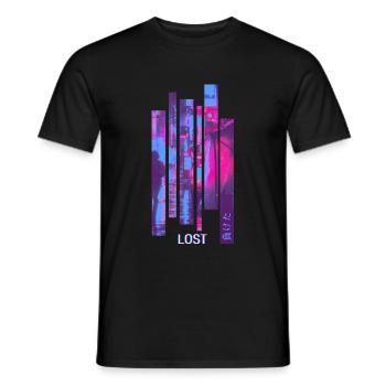 Vapor Wave 90s Lost - T-shirt homme - noir - Devant - AI Model Male 178 light (178cm)