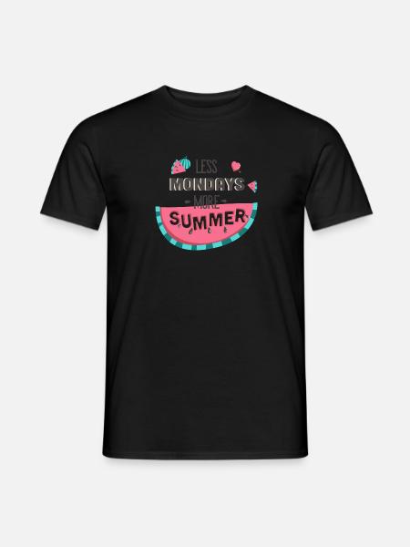 Less Mondays-Typografie - Männer T-Shirt - Schwarz