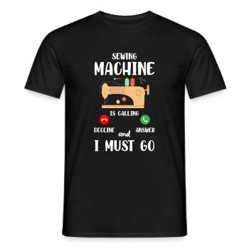 Profession de couture Machine à coudre de costume - T-shirt homme - noir - Devant - AI Model Male 178 light (178cm)