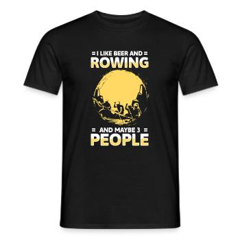 Boot Achter Rudermannschaft - Männer T-Shirt - Schwarz - Vorne - AI Model Male 178 light (178cm)