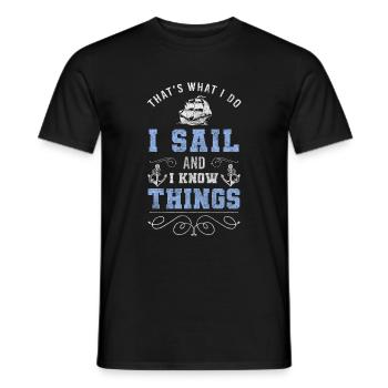 Sailboat Captain Beach Holiday - Men's T-Shirt - black - Front - AI Model Male 178 light (178cm)
