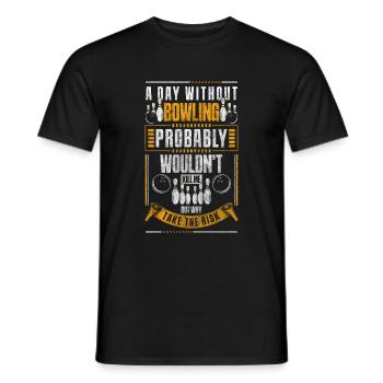 Bowling, Bowling, Hobby, Leisure - Men's T-Shirt - black - Front - AI Model Male 178 light (178cm)