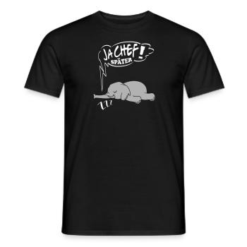 Ja Chef später Elefant Ingnorant Nein Nö Chef - Männer T-Shirt - Schwarz - Vorne - AI Model Male 178 light (178cm)