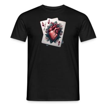 Herz Ass - Männer T-Shirt - Schwarz - Vorne - AI Model Male 178 light (178cm)