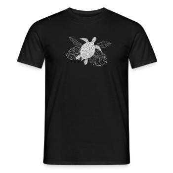Schildkröte Grau Tropische Blätter - Männer T-Shirt - Schwarz - Vorne - AI Model Male 178 light (178cm)