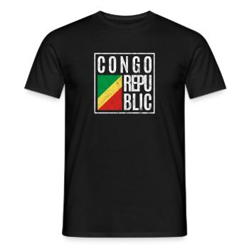 Kongo Republik - Männer T-Shirt - Schwarz - Vorne - AI Model Male 178 light (178cm)