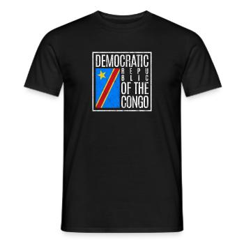 Demokratische Republik Kongo - Männer T-Shirt - Schwarz - Vorne - AI Model Male 178 light (178cm)
