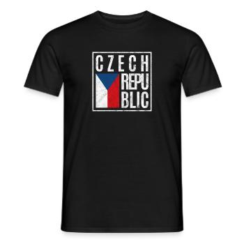 Tschechische Republik - Männer T-Shirt - Schwarz - Vorne - AI Model Male 178 light (178cm)