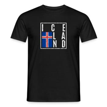 Iceland - Men's T-Shirt - black - Front - AI Model Male 178 light (178cm)