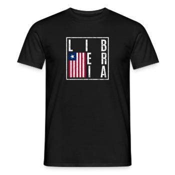 Liberia - Männer T-Shirt - Schwarz - Vorne - AI Model Male 178 light (178cm)