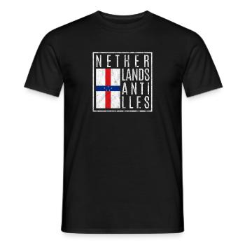 Niederländische Antillen - Männer T-Shirt - Schwarz - Vorne - AI Model Male 178 light (178cm)