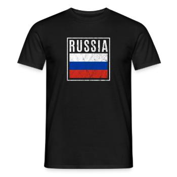 Russie - T-shirt homme - noir - Devant - AI Model Male 178 light (178cm)