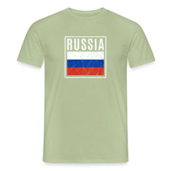 Russie - T-shirt homme - vert sauge - Devant - AI Model Male 178 light (178cm)