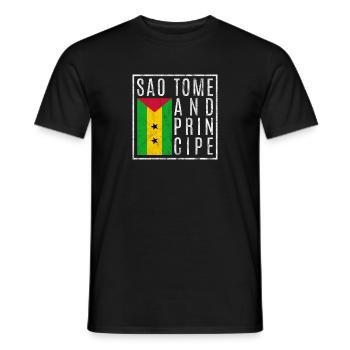 São Tomé-et-Príncipe - T-shirt homme - noir - Devant - AI Model Male 178 light (178cm)
