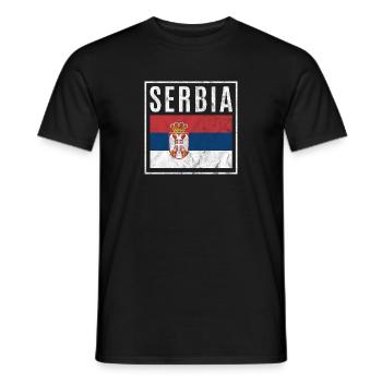 Serbie - T-shirt homme - noir - Devant - AI Model Male 178 light (178cm)