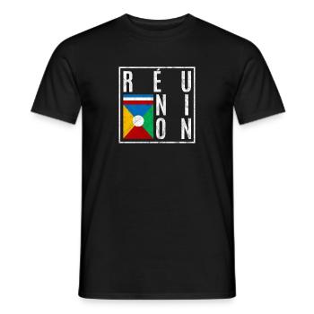 Réunion - Men's T-Shirt - black - Front - AI Model Male 178 light (178cm)