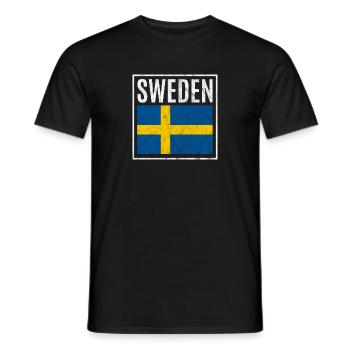 Suède - T-shirt homme - noir - Devant - AI Model Male 178 light (178cm)