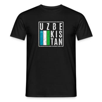 Ouzbékistan - T-shirt homme - noir - Devant - AI Model Male 178 light (178cm)