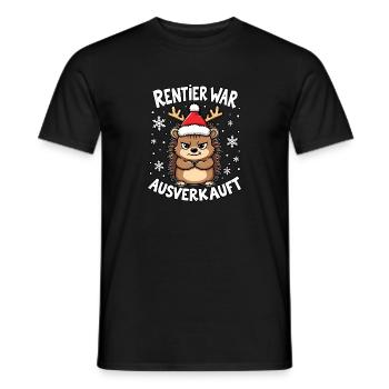 Igel Rentier war ausverkauft - Männer T-Shirt - Schwarz - Vorne - AI Model Male 178 light (178cm)
