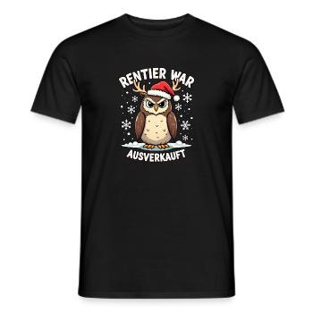 Eule Rentier war ausverkauft - Männer T-Shirt - Schwarz - Vorne - AI Model Male 178 light (178cm)