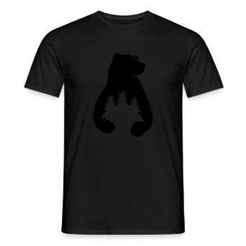 Ours et arbres - T-shirt homme - noir - Devant - AI Model Male 178 light (178cm)